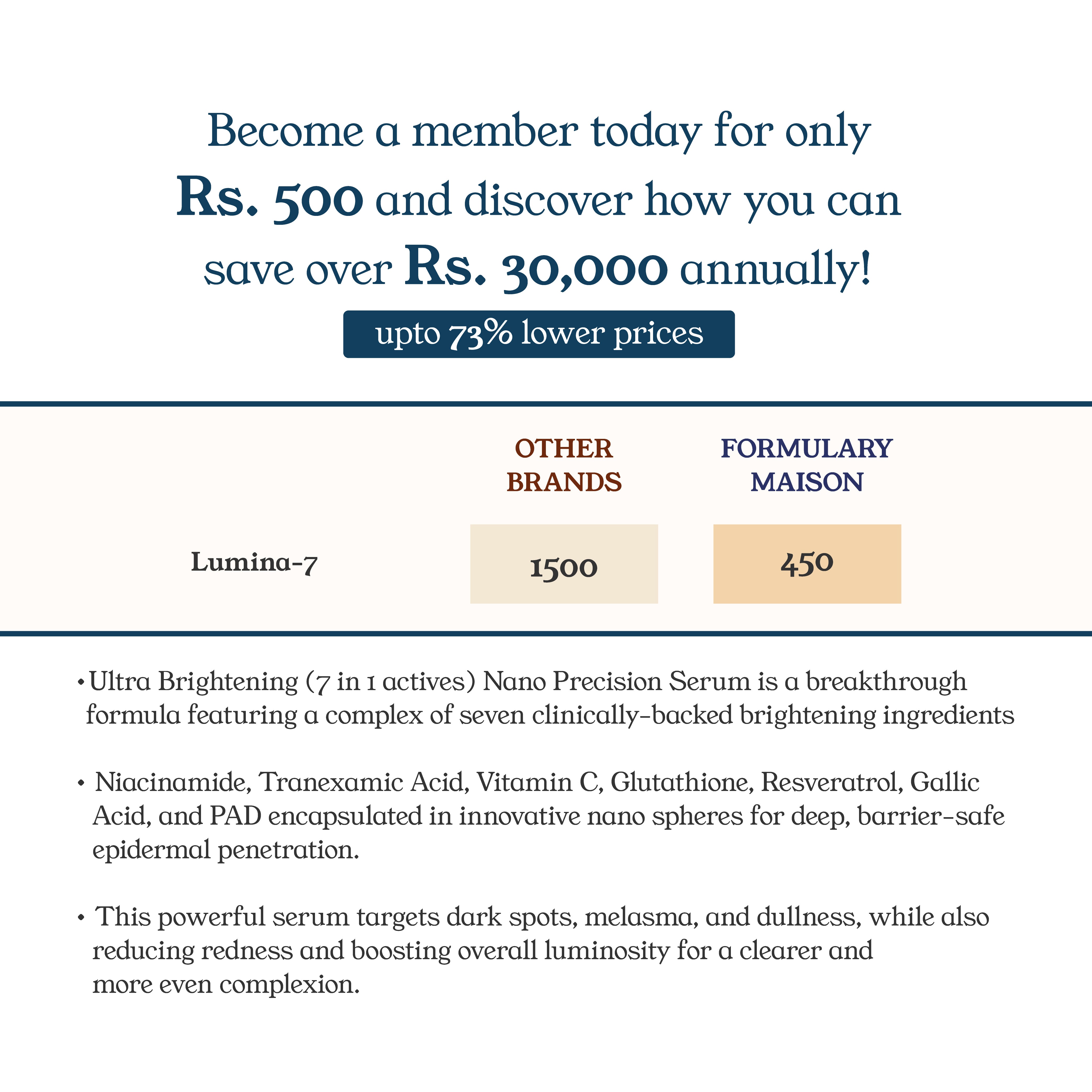 Lumina - 7 - Ultra Brightening (7 in 1 actives) Nano Precision Serum